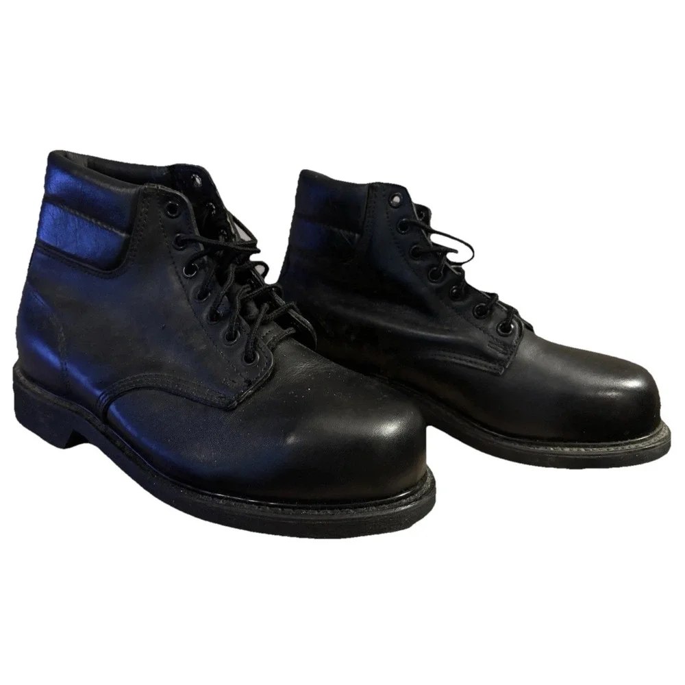 Men's Biltrite Black Steel Toe Lace Up Work Combat Boots Size‎ 7.5M